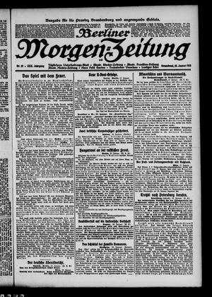 Berliner Morgen-Zeitung vom 19.01.1918
