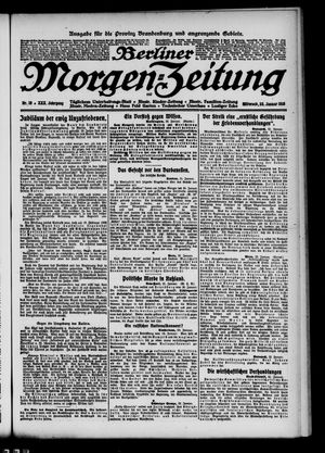 Berliner Morgen-Zeitung vom 23.01.1918