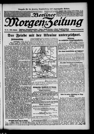 Berliner Morgen-Zeitung vom 10.02.1918