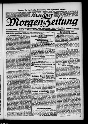 Berliner Morgen-Zeitung vom 14.02.1918