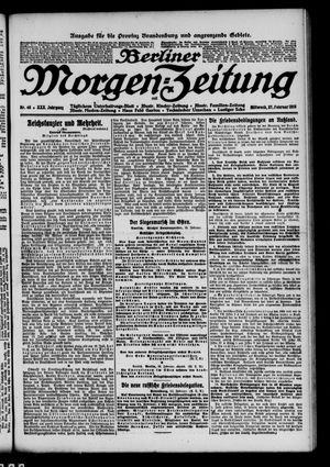 Berliner Morgen-Zeitung vom 27.02.1918