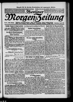 Berliner Morgen-Zeitung vom 04.04.1918