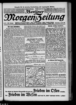 Berliner Morgen-Zeitung on Apr 11, 1918