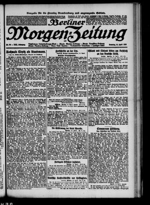 Berliner Morgen-Zeitung on Apr 14, 1918