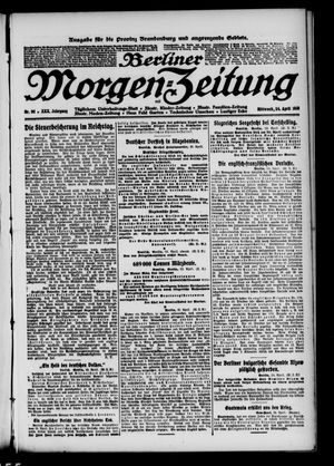 Berliner Morgen-Zeitung vom 24.04.1918