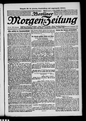 Berliner Morgen-Zeitung vom 18.09.1918