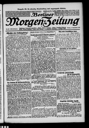 Berliner Morgen-Zeitung vom 20.09.1918