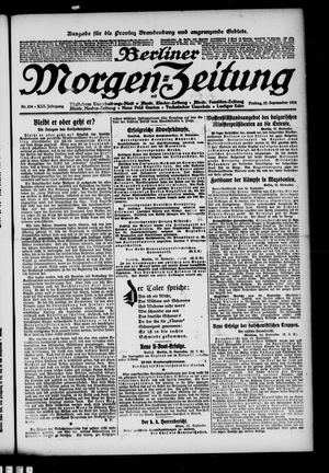 Berliner Morgen-Zeitung vom 27.09.1918