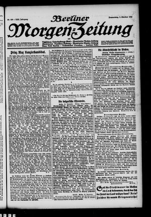 Berliner Morgen-Zeitung vom 03.10.1918