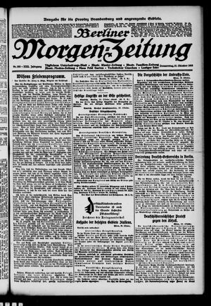 Berliner Morgen-Zeitung vom 31.10.1918
