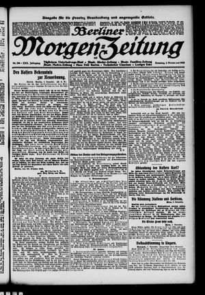 Berliner Morgen-Zeitung vom 03.11.1918