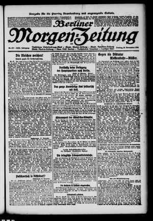 Berliner Morgen-Zeitung vom 29.11.1918