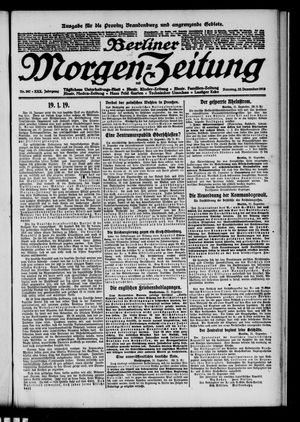 Berliner Morgen-Zeitung vom 22.12.1918