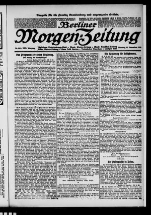 Berliner Morgen-Zeitung vom 31.12.1918