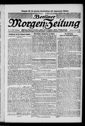 Berliner Morgenzeitung vom 03.01.1919