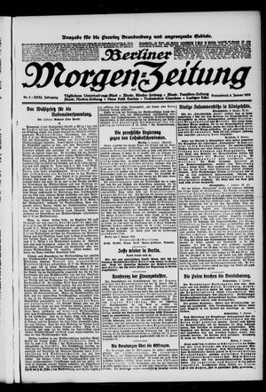 Berliner Morgenzeitung vom 04.01.1919