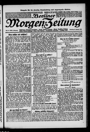 Berliner Morgenzeitung vom 19.01.1919