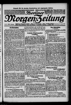 Berliner Morgen-Zeitung vom 23.01.1919