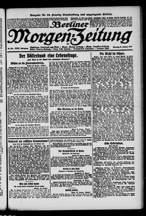 Berliner Morgenzeitung vom 27.01.1919