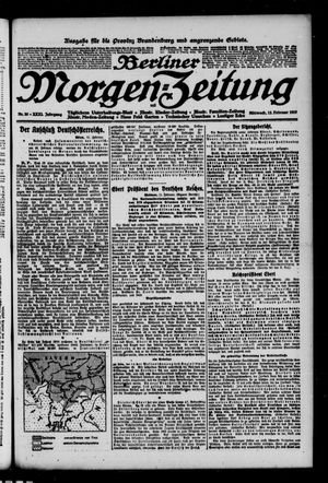Berliner Morgenzeitung vom 12.02.1919