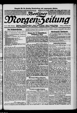 Berliner Morgen-Zeitung on Feb 14, 1919