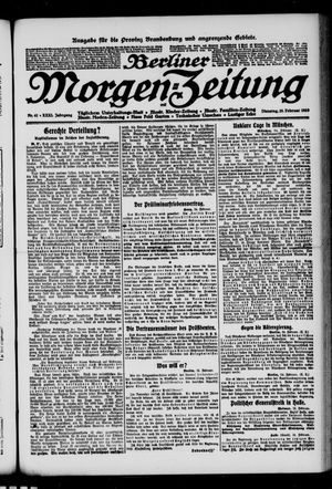Berliner Morgenzeitung vom 25.02.1919