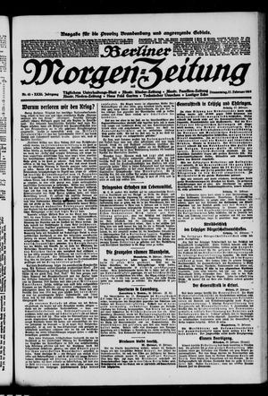 Berliner Morgenzeitung vom 27.02.1919
