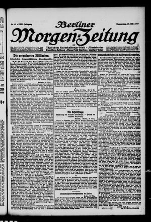 Berliner Morgenzeitung vom 27.03.1919