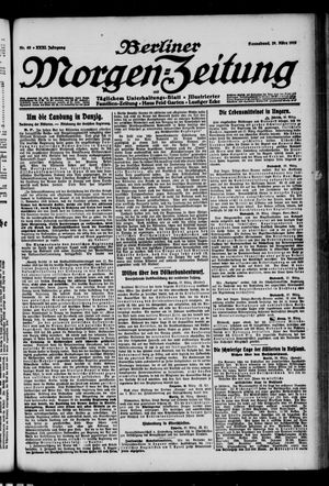 Berliner Morgenzeitung vom 29.03.1919