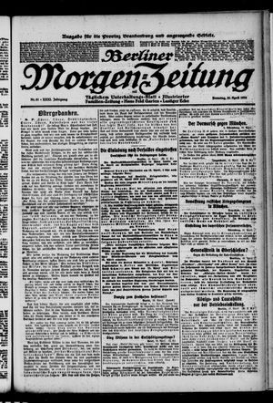 Berliner Morgen-Zeitung vom 20.04.1919
