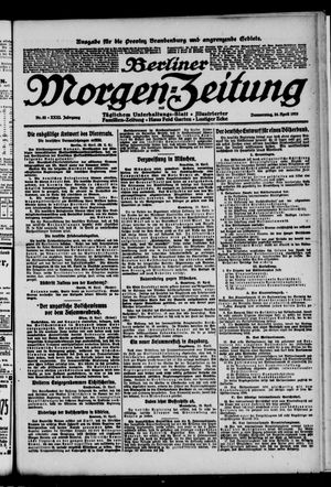 Berliner Morgenzeitung vom 24.04.1919