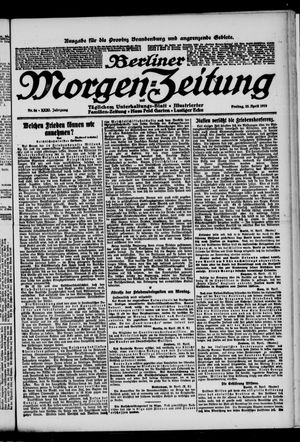 Berliner Morgenzeitung vom 25.04.1919