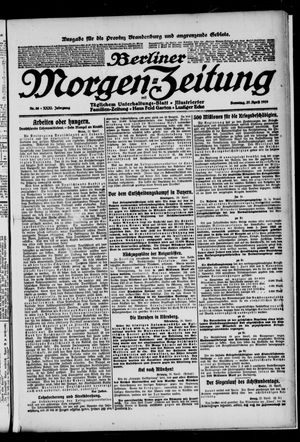Berliner Morgenzeitung vom 27.04.1919