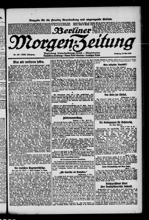 Berliner Morgen-Zeitung vom 18.05.1919