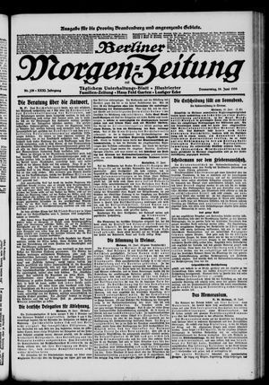 Berliner Morgen-Zeitung vom 19.06.1919
