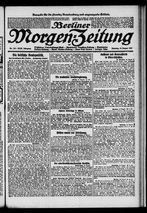 Berliner Morgen-Zeitung vom 19.08.1919