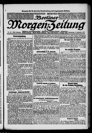 Berliner Morgen-Zeitung vom 11.09.1919