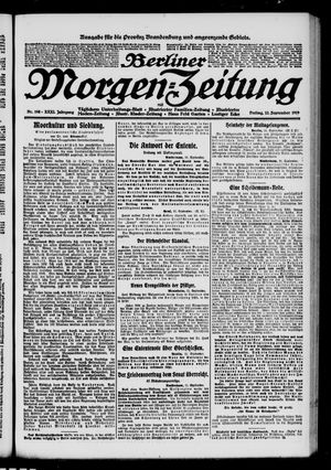 Berliner Morgen-Zeitung vom 12.09.1919