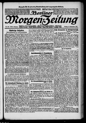 Berliner Morgen-Zeitung vom 19.09.1919