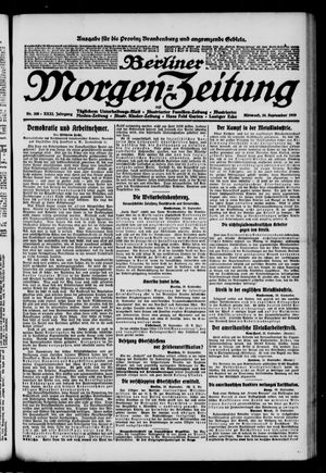 Berliner Morgen-Zeitung vom 24.09.1919