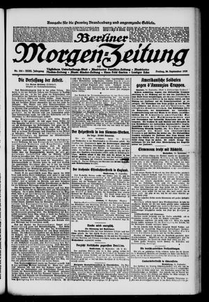 Berliner Morgen-Zeitung vom 26.09.1919