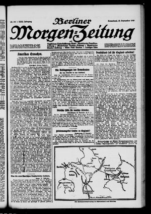Berliner Morgen-Zeitung vom 27.09.1919