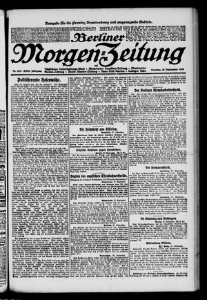 Berliner Morgen-Zeitung vom 28.09.1919