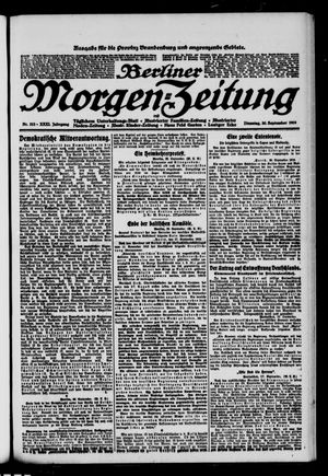 Berliner Morgen-Zeitung vom 30.09.1919