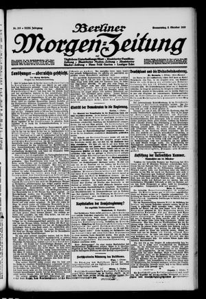 Berliner Morgen-Zeitung vom 02.10.1919
