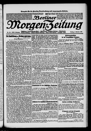 Berliner Morgen-Zeitung vom 03.10.1919