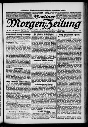 Berliner Morgen-Zeitung vom 23.10.1919