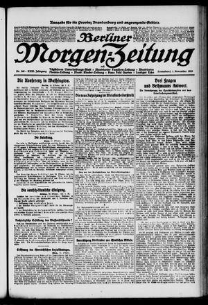 Berliner Morgen-Zeitung vom 01.11.1919
