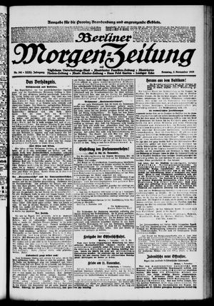 Berliner Morgen-Zeitung vom 02.11.1919