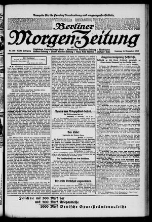 Berliner Morgen-Zeitung vom 16.11.1919